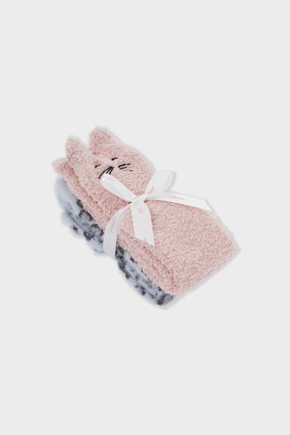 2 paia di calze Licat - Celeste e rosa