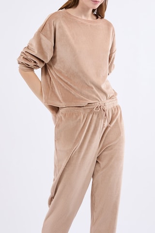 Sweat en velours Gigi - Taupe