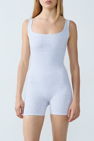 Tuta corta Cozy - Grigio chiaro melange