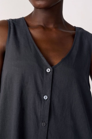 Linnen Playsuit Adria - Antraciet