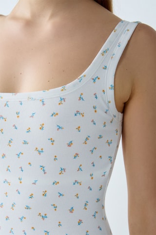Tuta corta Cozy - Turchese e bianco