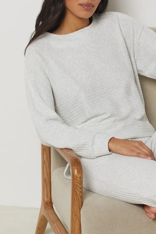 Pantalon de pyjama taille haute Elino - Gris