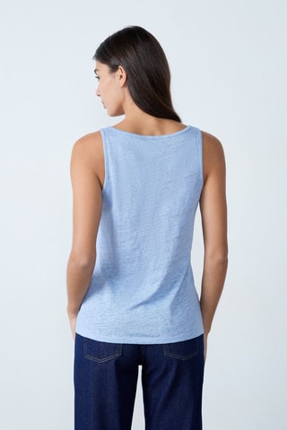 Canotta in lino Essentiel - Celeste