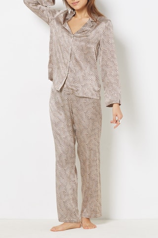 Pantalon de pyjama en soie Pearly - Marron