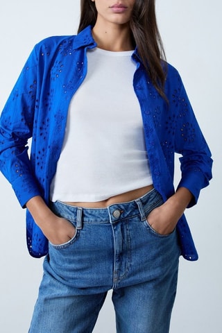 Chemisier en broderie anglaise Essentiel - Bleu roi