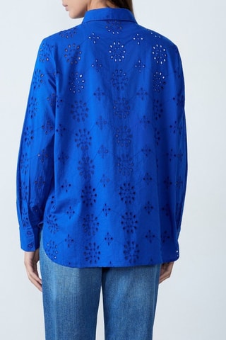 Chemisier en broderie anglaise Essentiel - Bleu roi