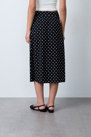 Jupe midi taille haute Essentiel - Noir
