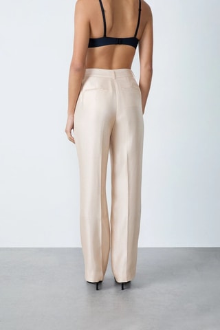 Pantalon taille haute On The Guest Liste - Ecru
