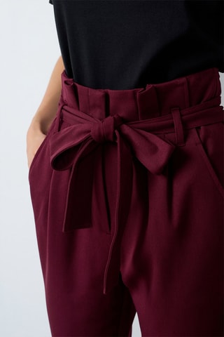 Pantalon taille haute Abstract poetry - Bordeaux
