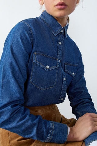 Chemisier en jean Cowboy - Bleu foncé
