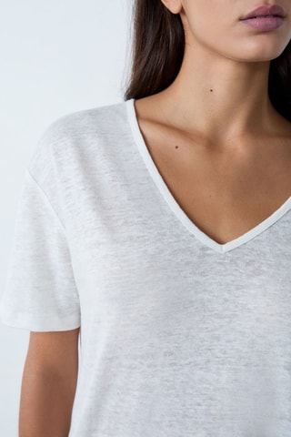 T-shirt in lino Modern Feminity - Ecrù