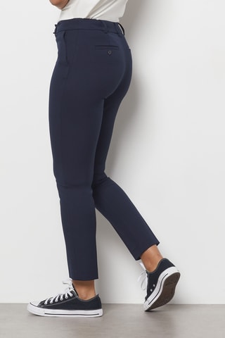 Pantalon cigarette taille haute - Bleu