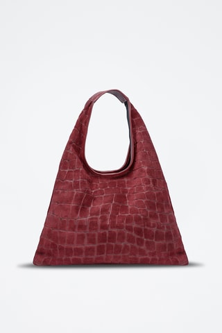 Sac porté épaule en nubuck Lennox - Bordeaux