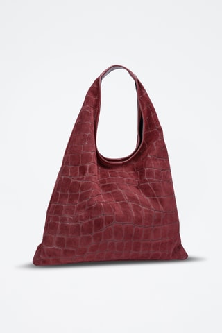 Sac porté épaule en nubuck Lennox - Bordeaux