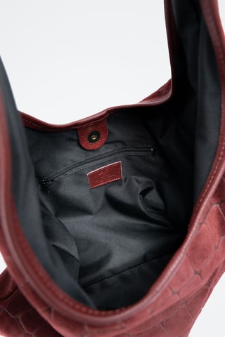 Sac porté épaule en nubuck Lennox - Bordeaux