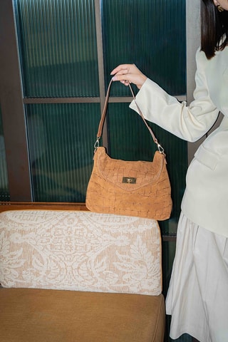 Sac porté épaule en cuir Ceres - Camel