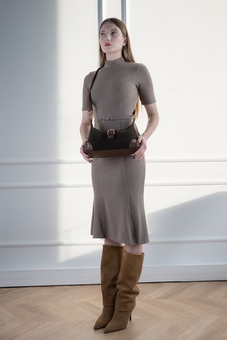 Sac bandoulière en nubuck Kane - Marron