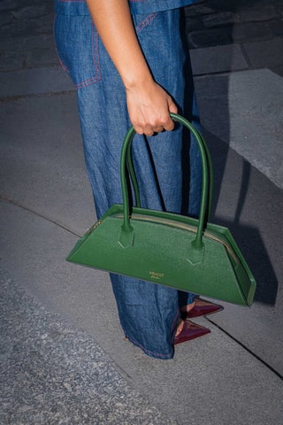 Sac porté épaule en cuir Opal  - Vert