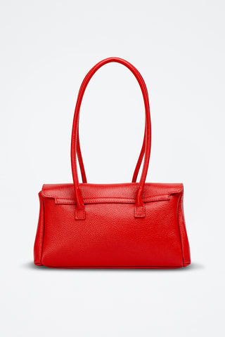 Sac porté épaule en cuir Fenn - Rouge