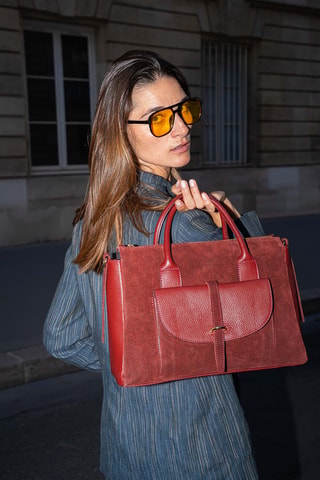 Sac à main en cuir Rye - Bordeaux