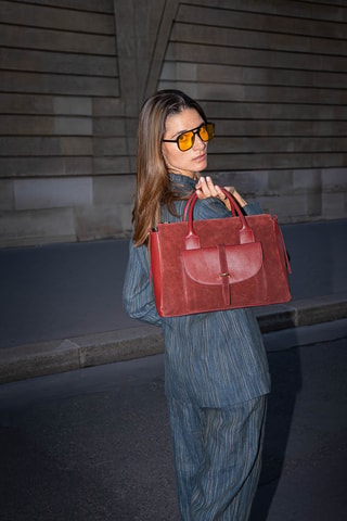 Sac à main en cuir Rye - Bordeaux