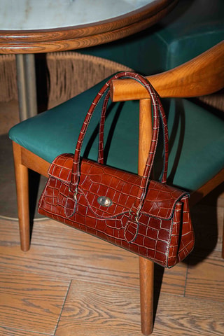 Sac porté épaule en cuir Briar  - Marron
