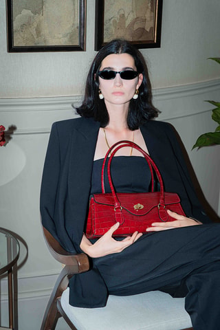 Borsa a spalla in pelle Briar - Bordeaux