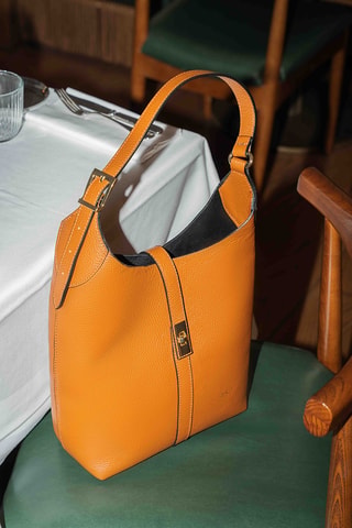 Sac porté épaule en cuir Jora - Camel