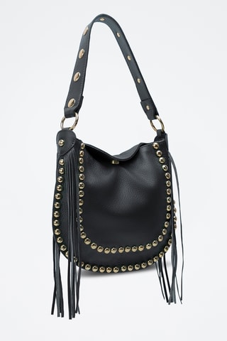 Sac porté épaule en cuir Lois - Noir