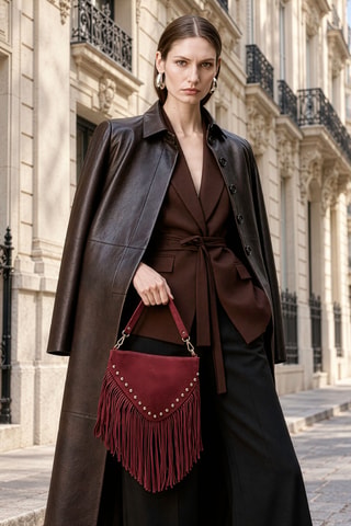 Sac à main en cuir Cole - Bordeaux