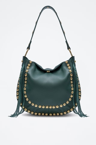 Sac porté épaule en cuir Lois - Vert foncé
