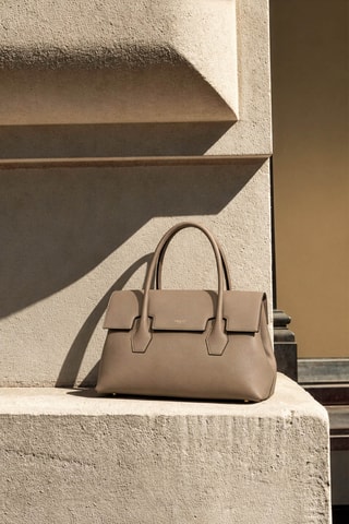 Sac à main en cuir Solenne - Taupe