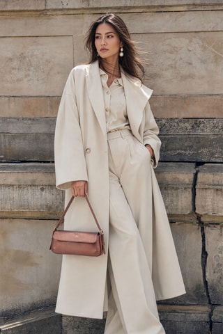 Sac porté épaule en cuir Luna - Marron