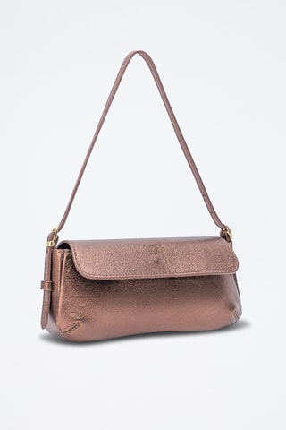 Sac porté épaule en cuir Luna - Marron