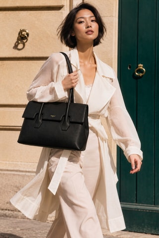 Sac à main en cuir Solenne - Noir
