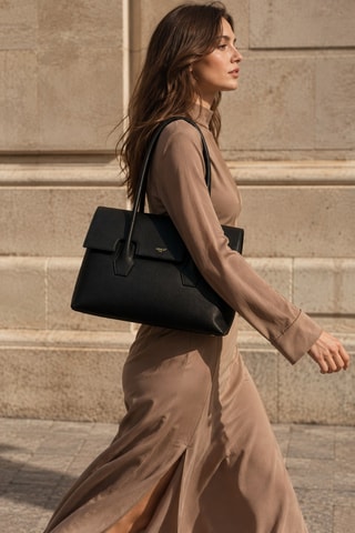 Sac à main en cuir Solenne - Noir