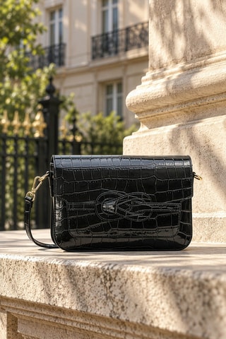 Sac bandoulière en cuir André - Noir