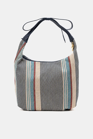 Cabas en cuir Gina - Bleu marine