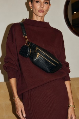 Sac banane en cuir Sena - Noir