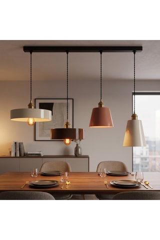 Suspension - Beige et marron - 4 x 40 W