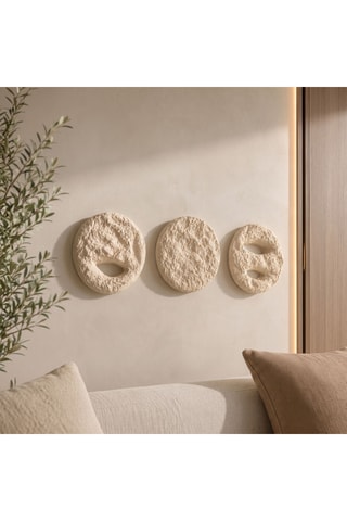 3 adornos murales - 20 x 20 cm - Beige