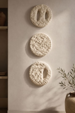 3 adornos murales - 20 x 20 cm - Beige