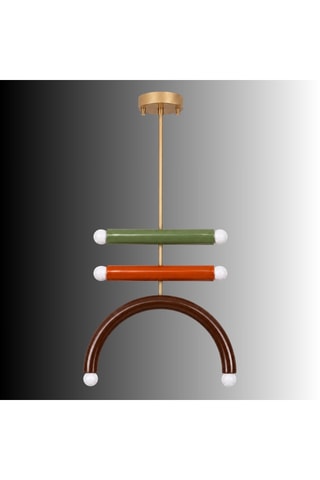 Lámpara de techo - Verde y naranja - 6 x 40 W