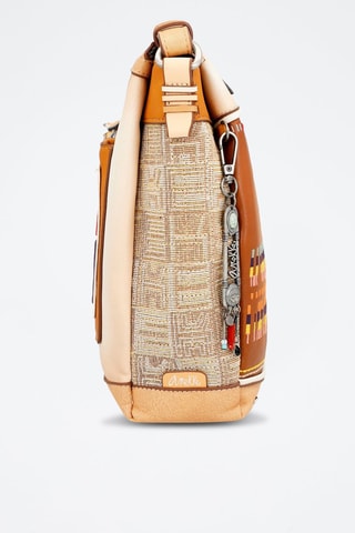 Sac bandoulière - Beige et marron