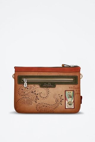 Sac bandoulière - Vert, marron et beige