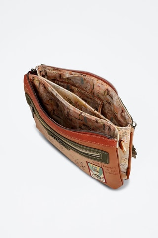 Sac bandoulière - Vert, marron et beige