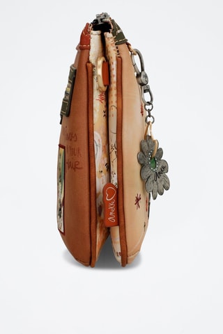 Sac bandoulière - Vert, marron et beige