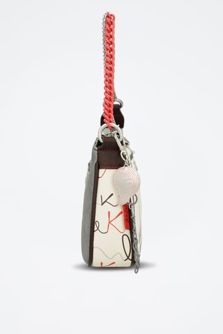 Sac bandoulière - Beige et rouge