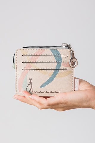 Porte-cartes - Beige et vert