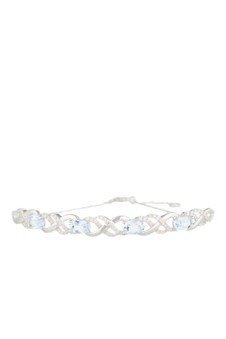 Bracciale Launceston - Oro bianco, diamanti e topazi